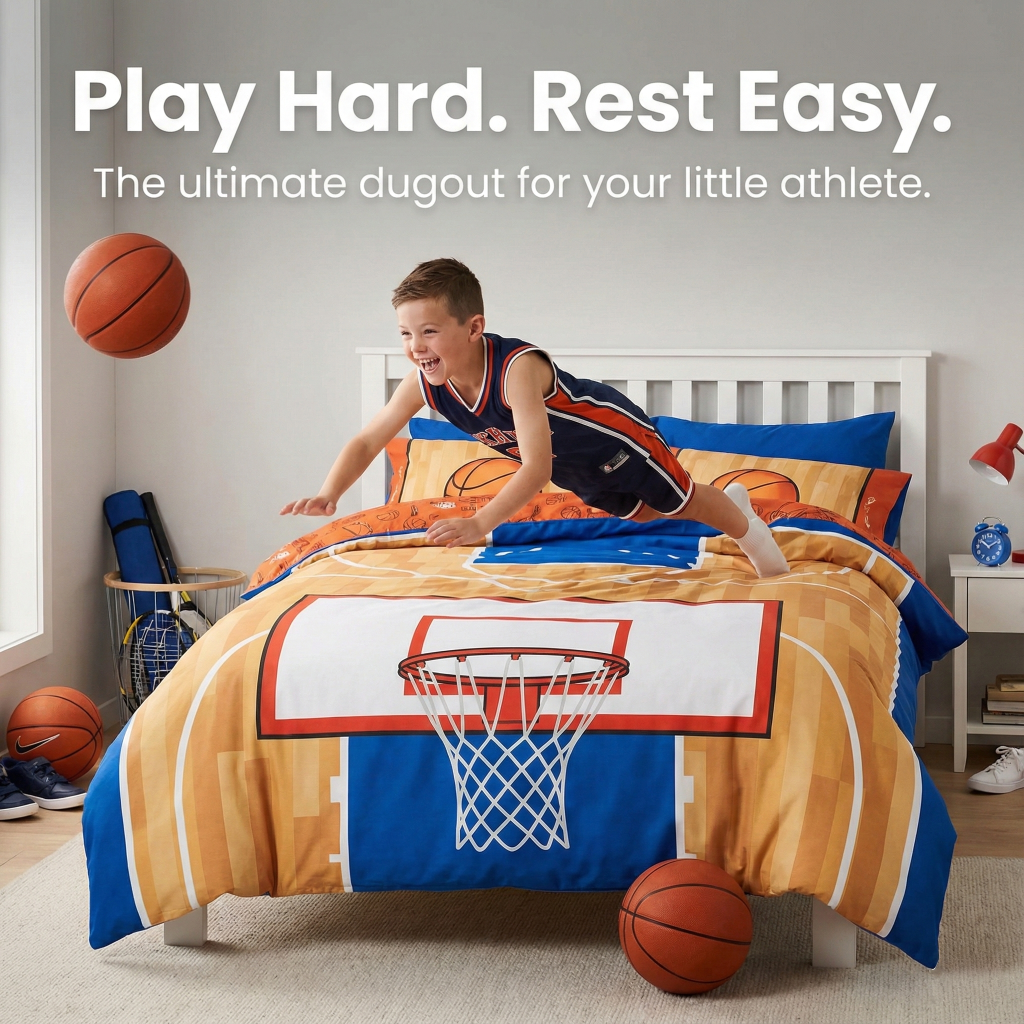 Personalised Sports Doona Cover Set - Custom Name & Favourite Sport