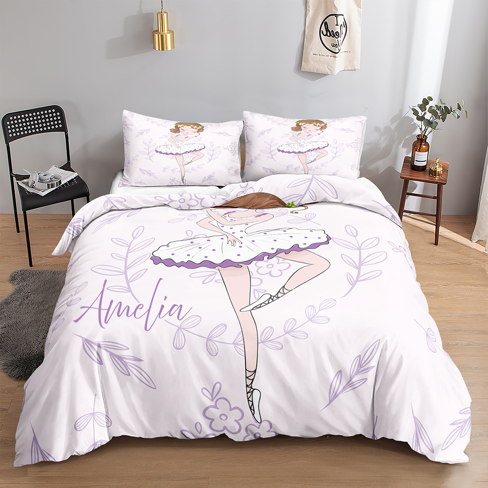 Ballerina Girl Personalised Quilt Cover Set - Premium Polyester & 100% Cotton | Cozy Cubs