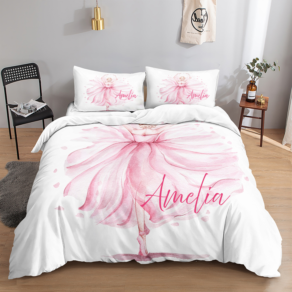 Ballerina Girl Personalised Quilt Cover Set - Premium Polyester & 100% Cotton | Cozy Cubs
