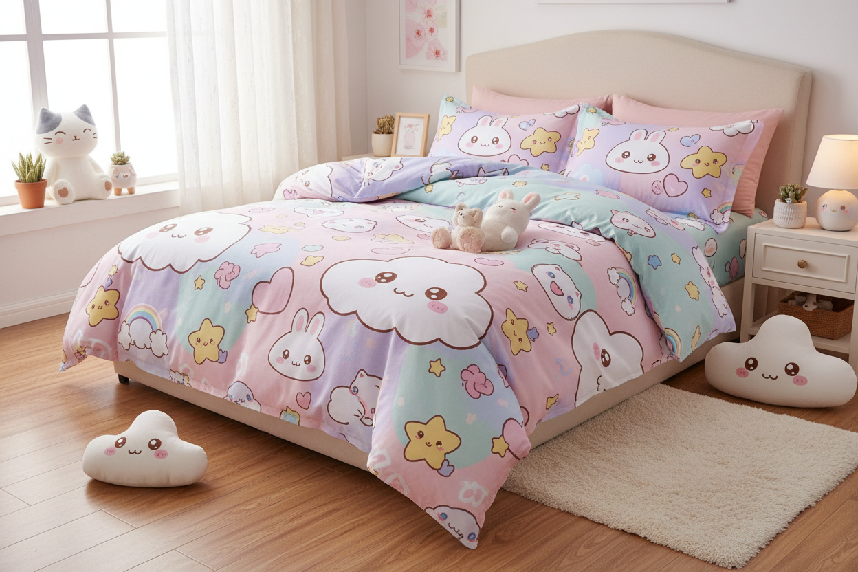 Cute Doona Covers & Bedding Australia
Shop Kawaii Dreams for cute, cartoon, and pastel doona covers. Adorable Japanese-inspired bedding designed to make your room cozy, bright, and full of charm.