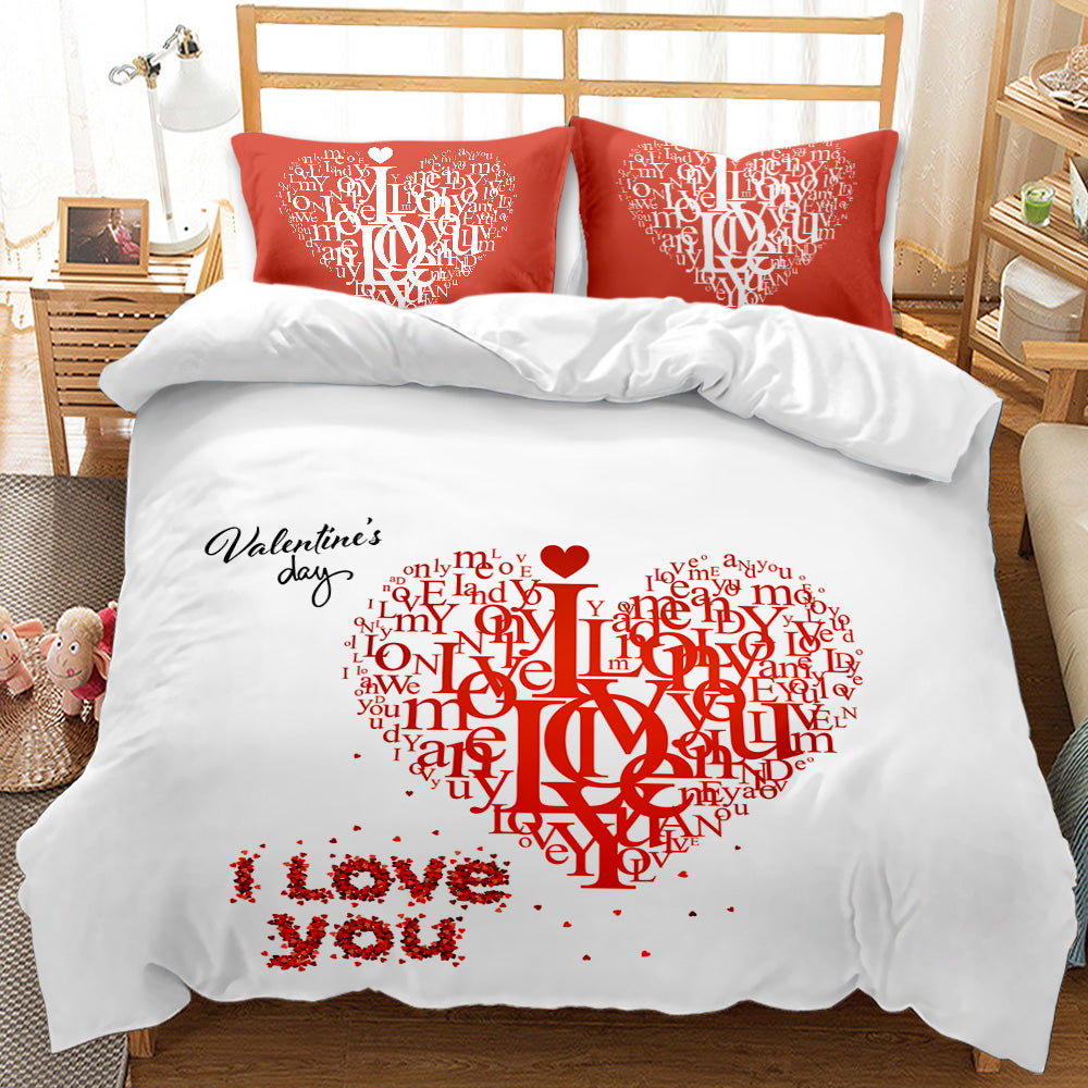 Love Heart Personalised Quilt Cover Set
