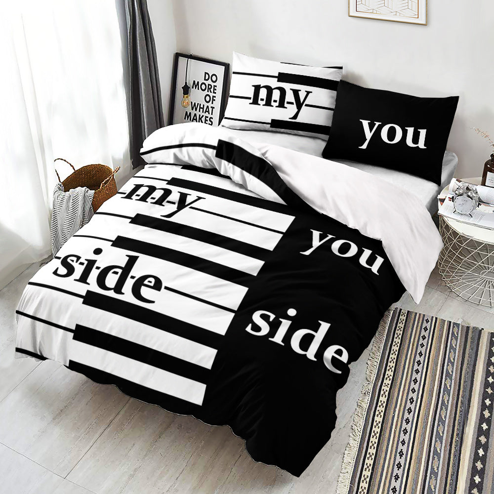 Modern Monochrome Personalised Quilt Cover Set