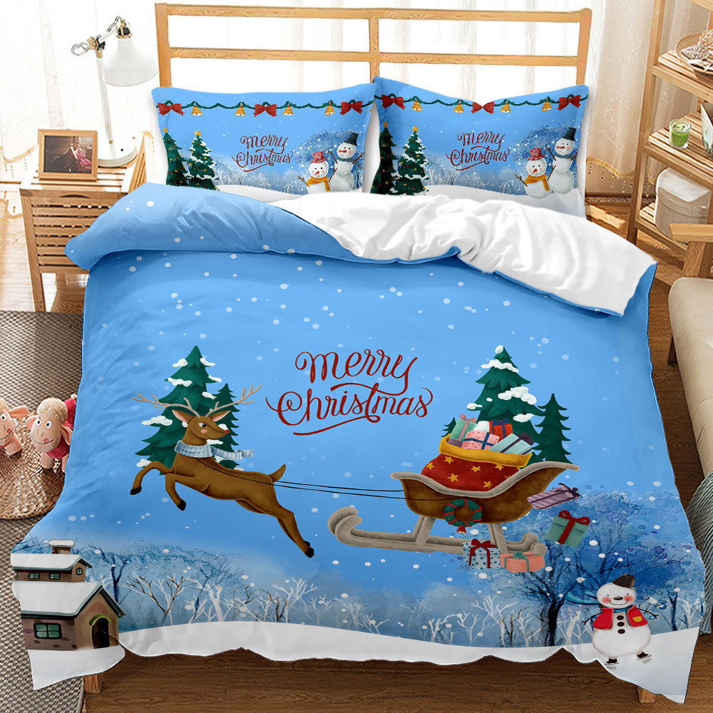 Festive Christmas Personalised Quilt Cover Set