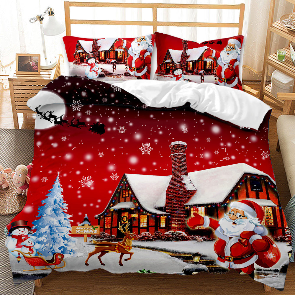 Santa's Sleigh Personalised Quilt Cover Set