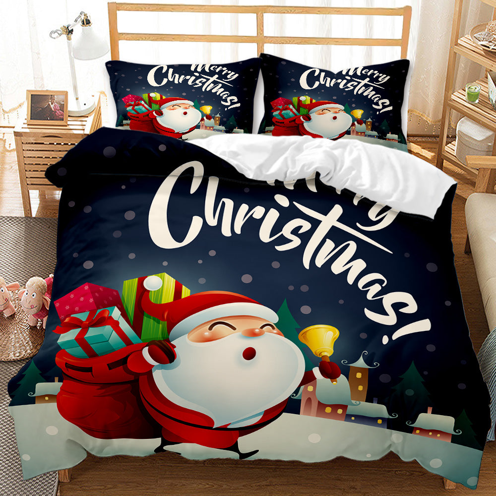 Festive Santa Personalised Quilt Cover Set