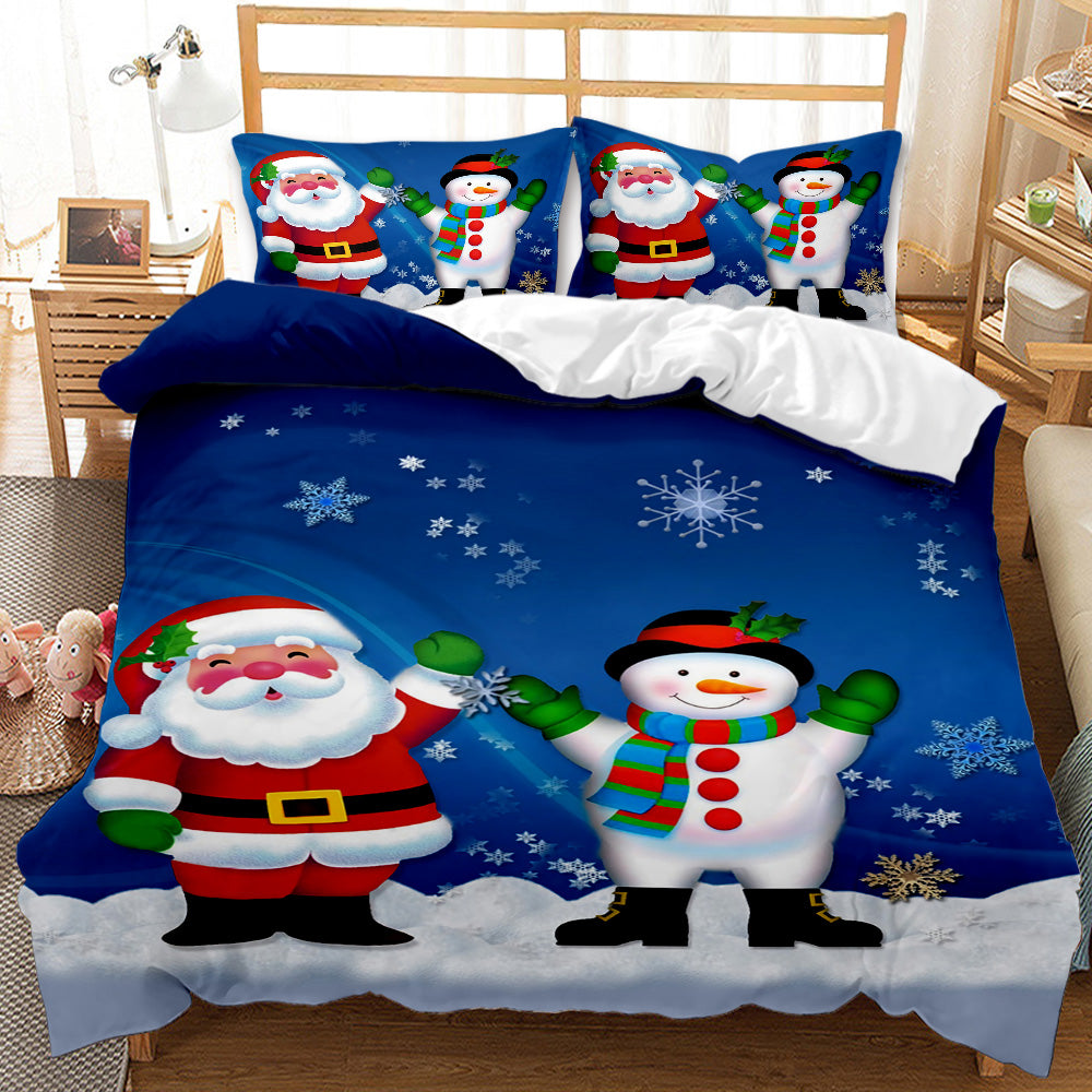 Festive Santa & Snowman Quilt Cover Set