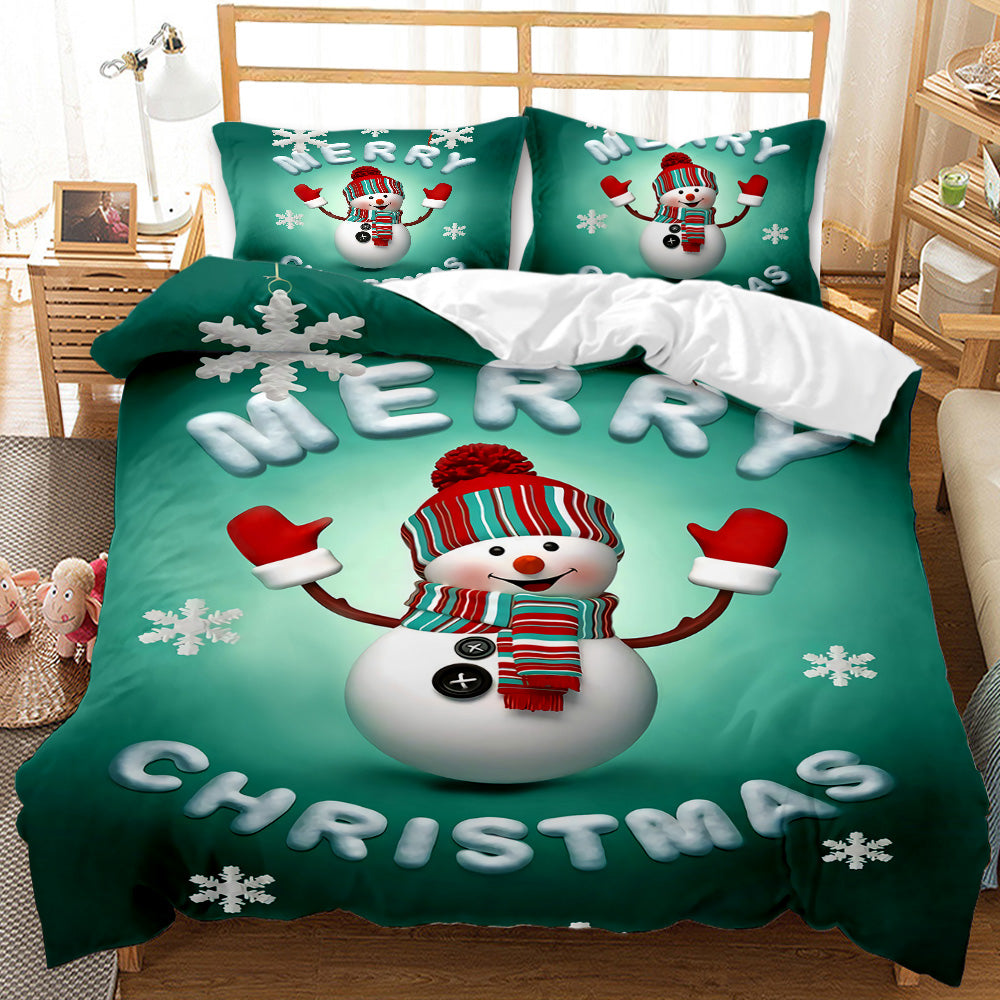 Snowman Festive Personalised Quilt Cover Set