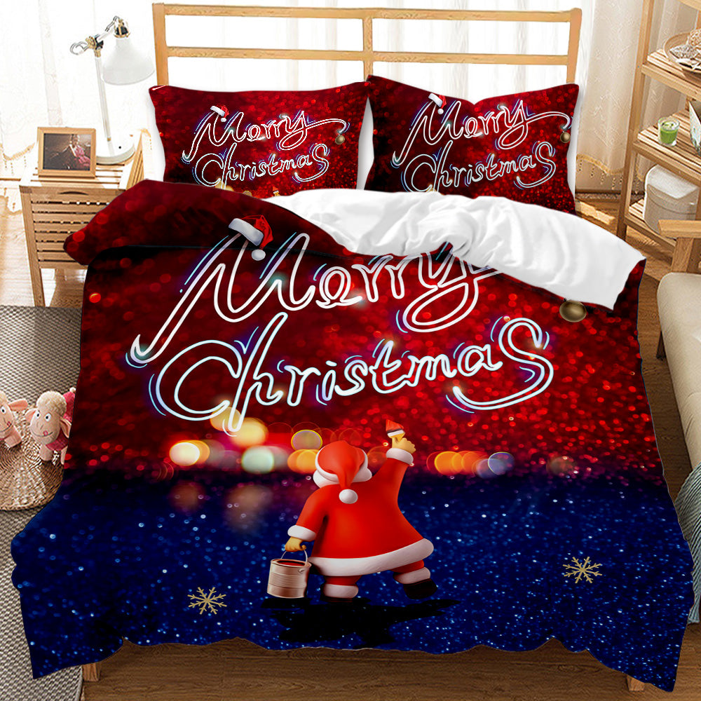 Santa's Festive Personalised Quilt Cover Set