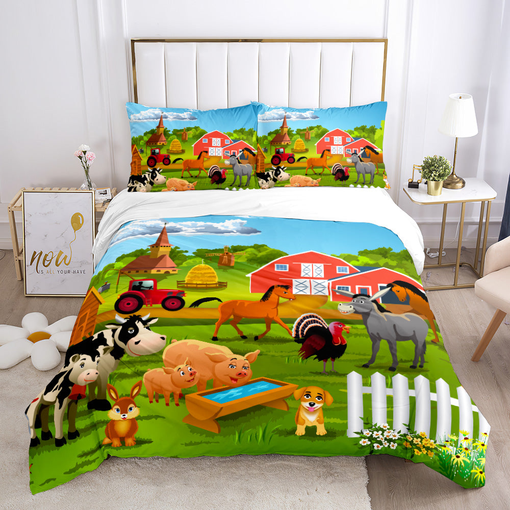 Sunny Farmyard Adventure Quilt Cover Set