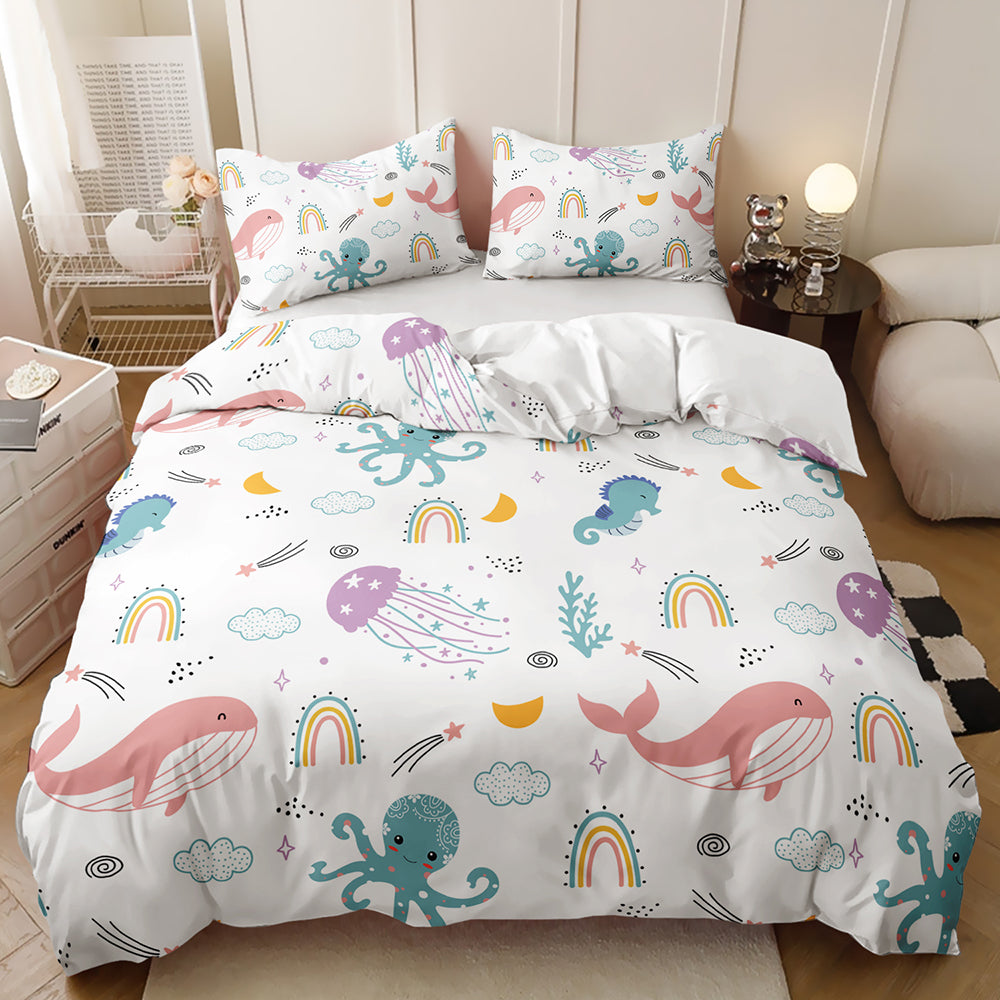 Whimsical Ocean Friends Quilt Cover Set