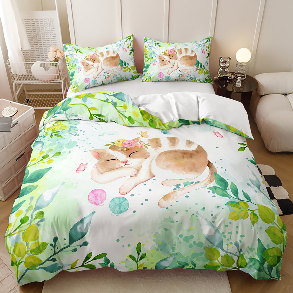 Whiskered Dreams Cat Paradise Quilt Cover