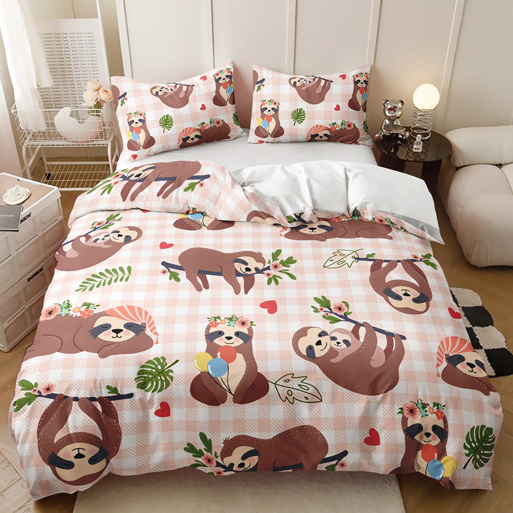 Serene Sloth Paradise Quilt Cover Set