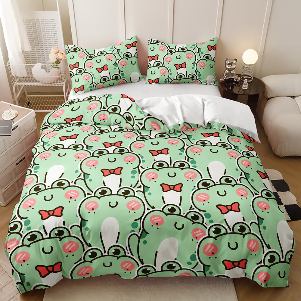 Charming Froggy Friends Quilt Cover Set