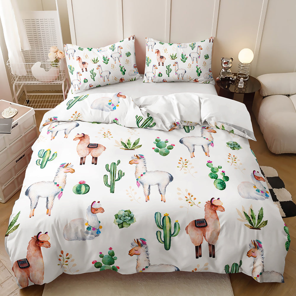 Lively Llama & Cactus Haven Quilt Cover Set
