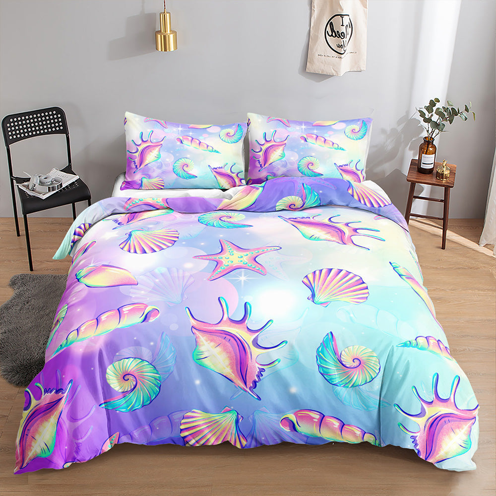 Whimsical Seashell Fantasy Quilt Cover Set