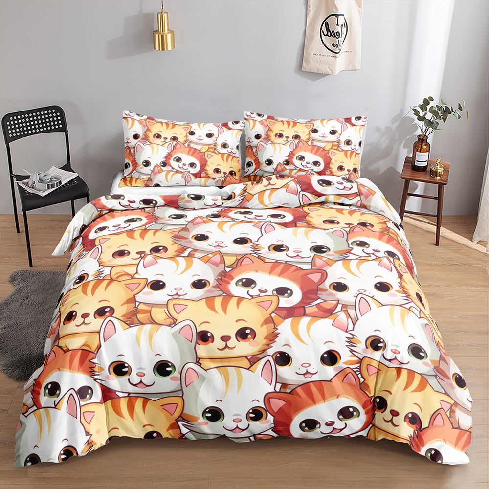 Whiskered Wonderland Cat Quilt Cover Set
