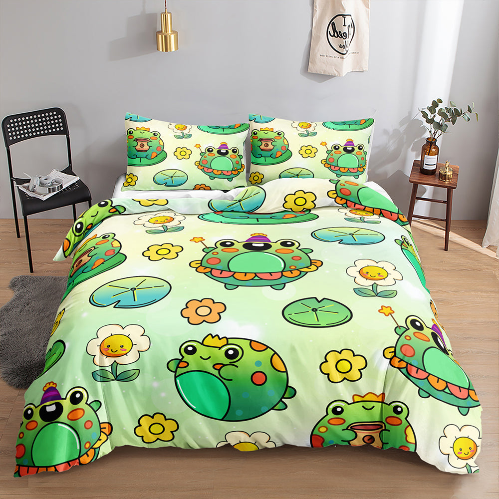 Whimsical Froggy Pond Duvet Set