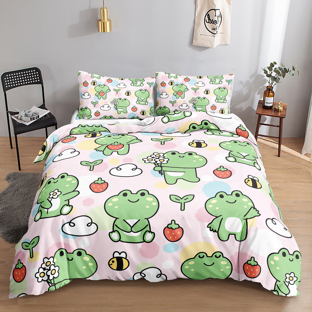 Froggy Garden Delight Quilt Cover Set