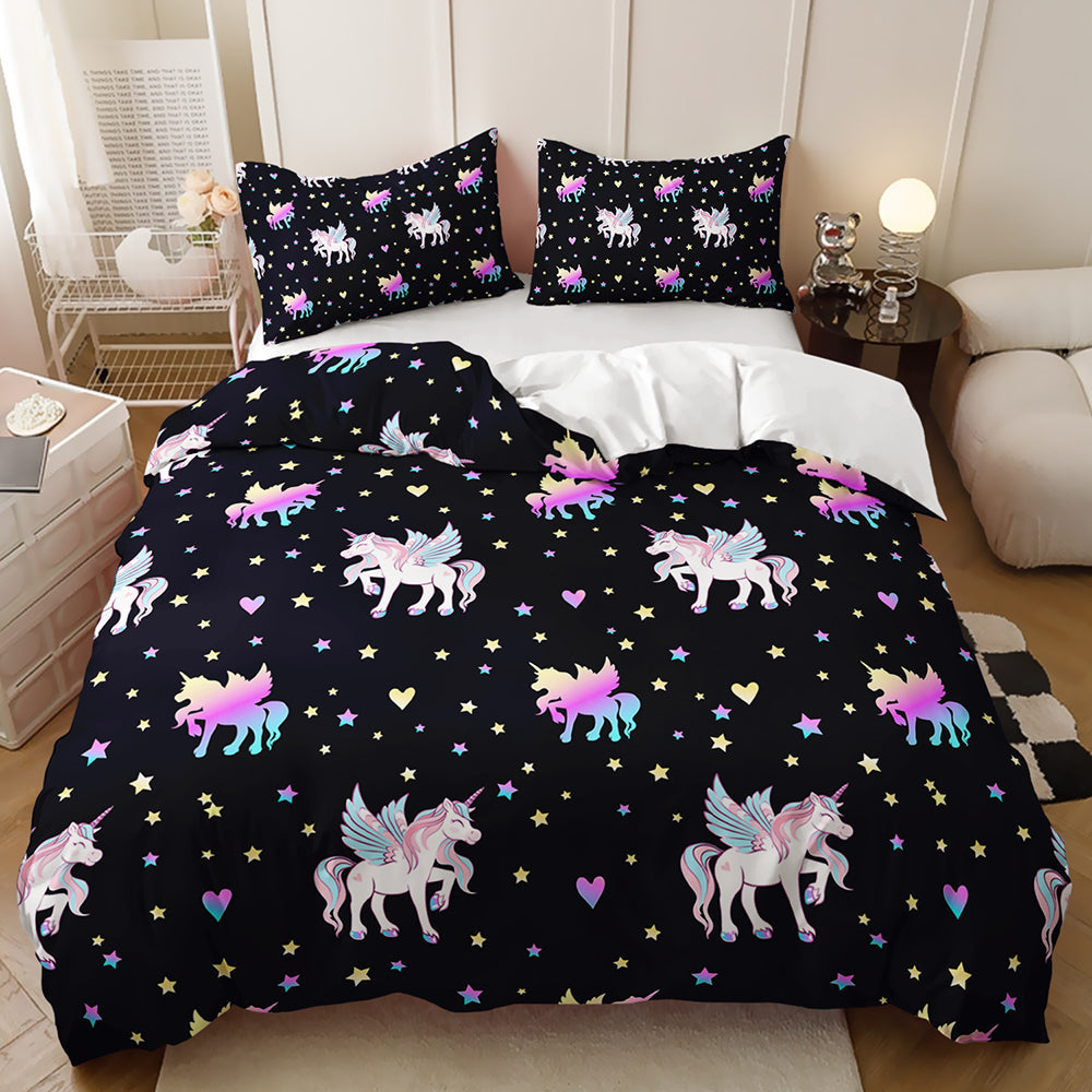 Starlit Unicorn Fantasy Quilt Cover Set