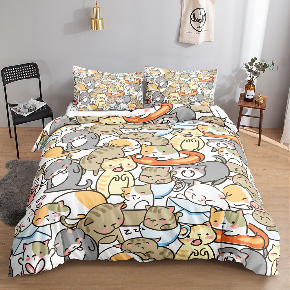 Whisker Wonderland Cat Quilt Cover Set