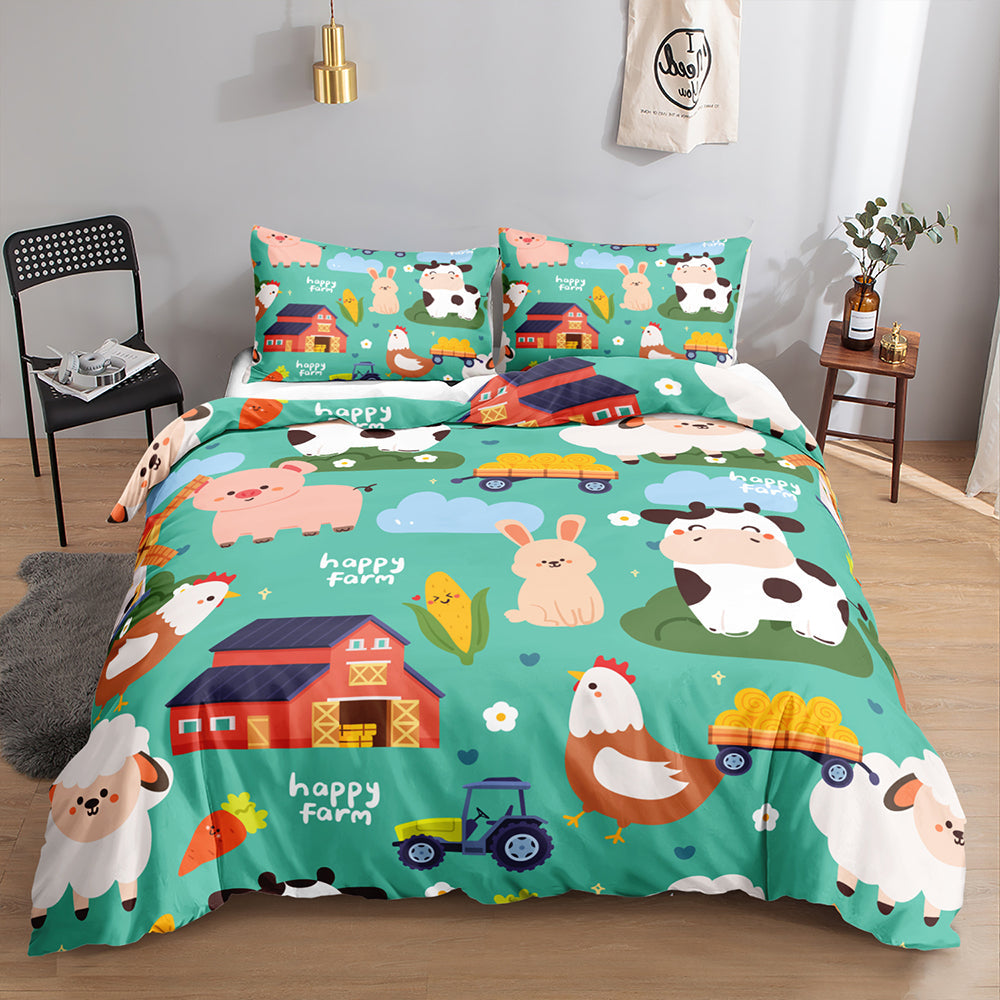 Happy Farmyard Adventure Quilt Cover Set