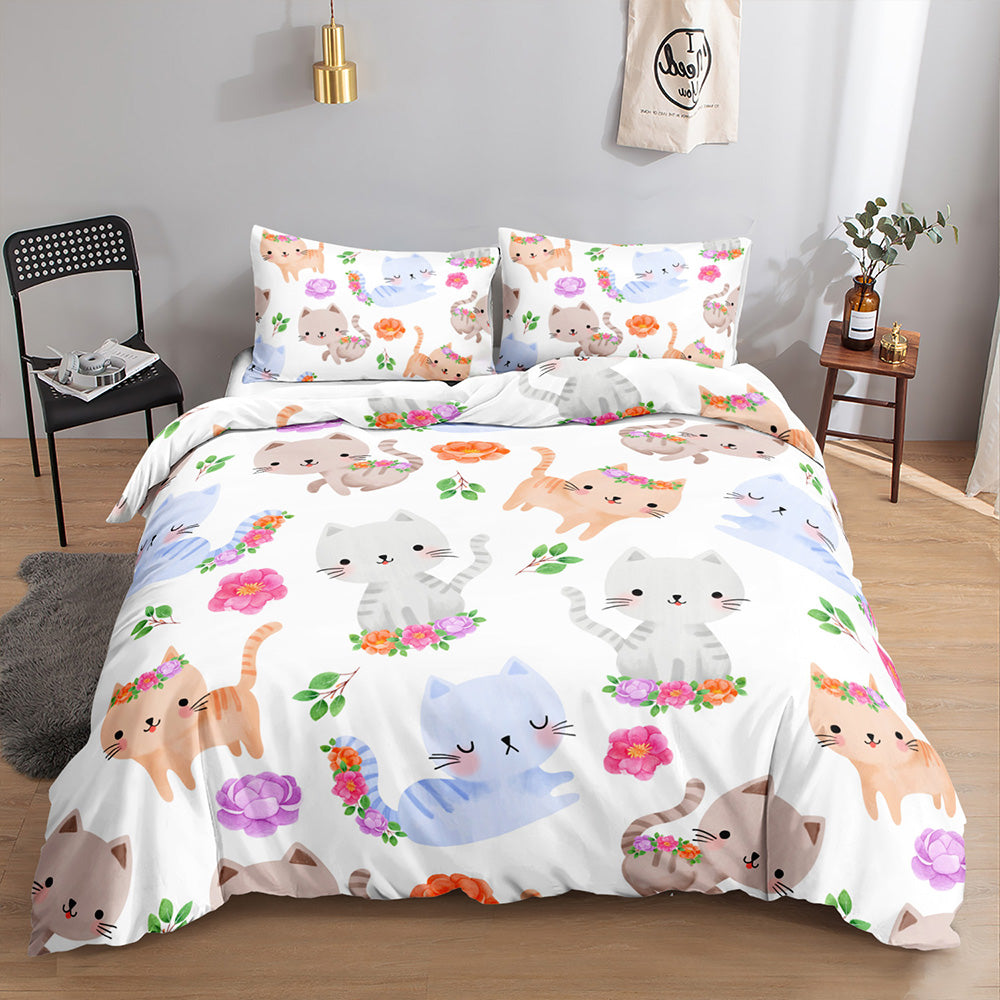 Whisker Wonderland Kitty Quilt Cover Set