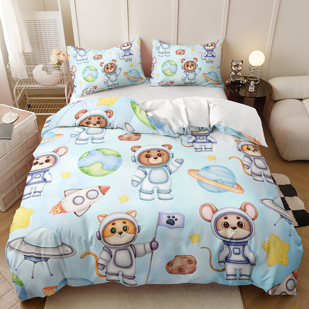 Cosmic Critter Astronaut Adventure Bedding
