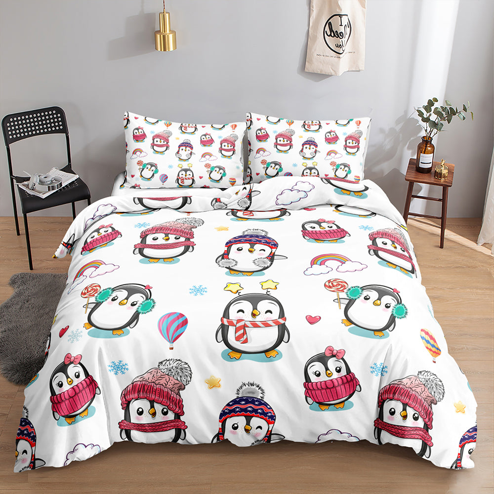 Chilly Penguin Adventure Quilt Cover Set
