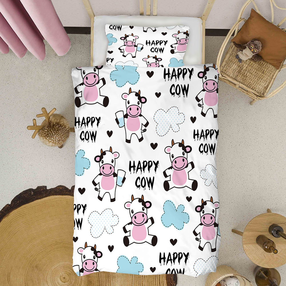 Happy Cow Cartoon Joy Bedding Set