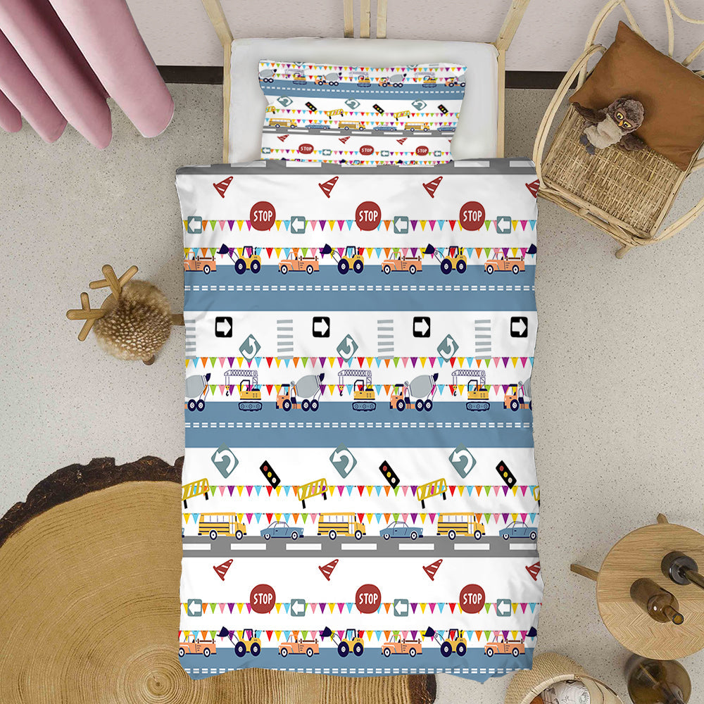 Happy Highways Toddler Quilt Cover Set