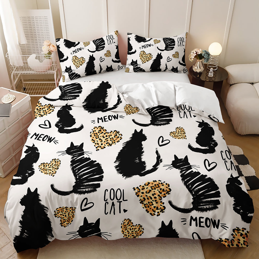 Cool Cat Chic Leopard Print Bedding Set
