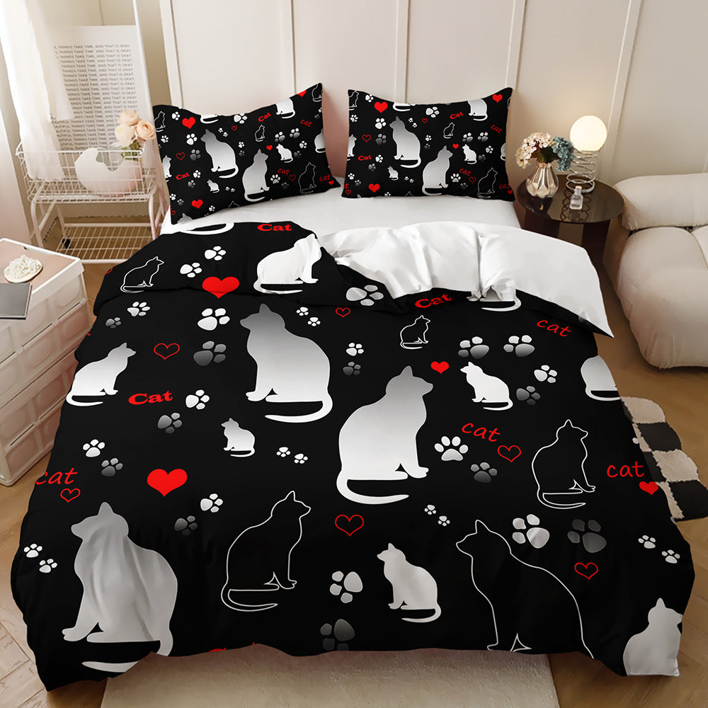 Whiskers & Paws Cat Lover Quilt Cover Set