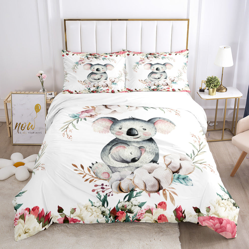 Koala Dreams Floral Quilt Cover Set
