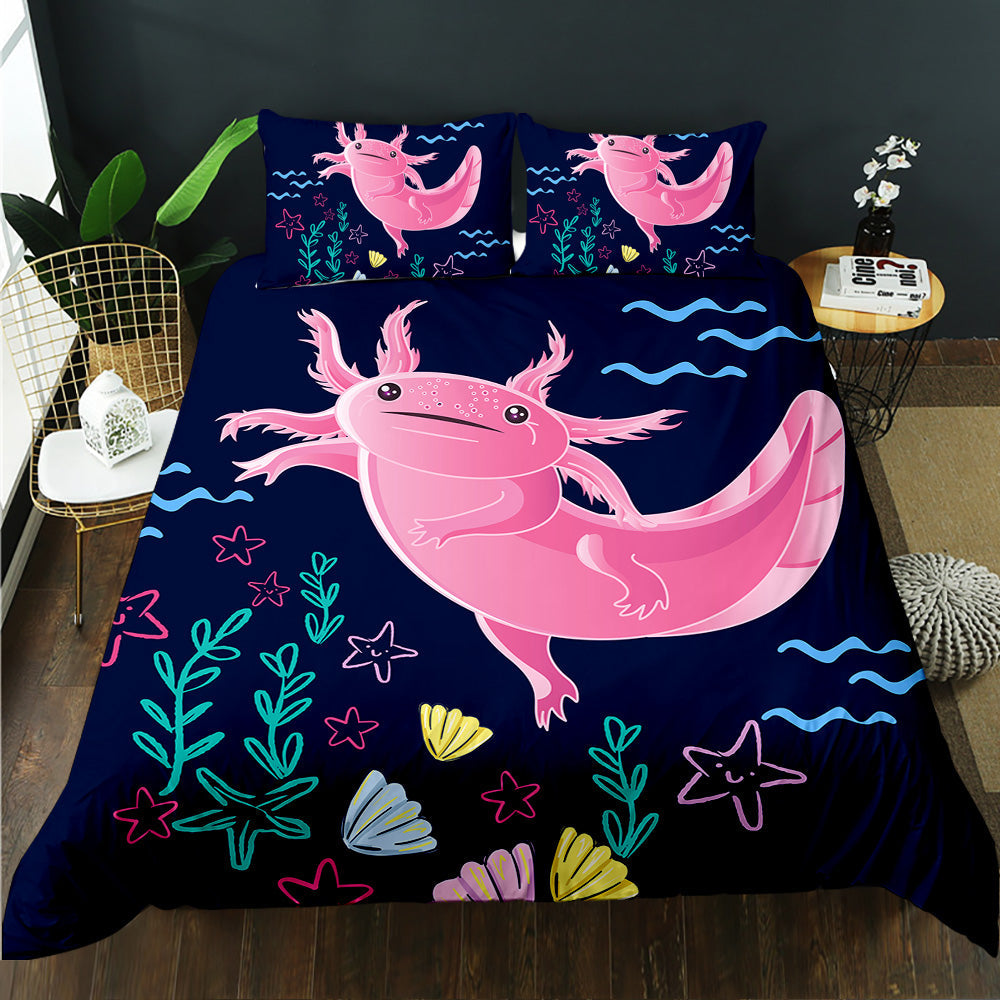 Whimsical Axolotl Lagoon Duvet Set
