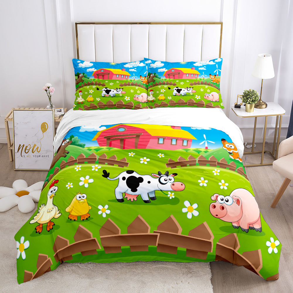 Sunny Farmyard Fun Quilt Cover Set