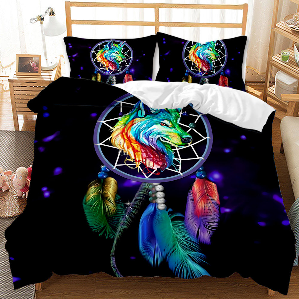 Mystic Wolf Dreamcatcher Quilt Cover Set