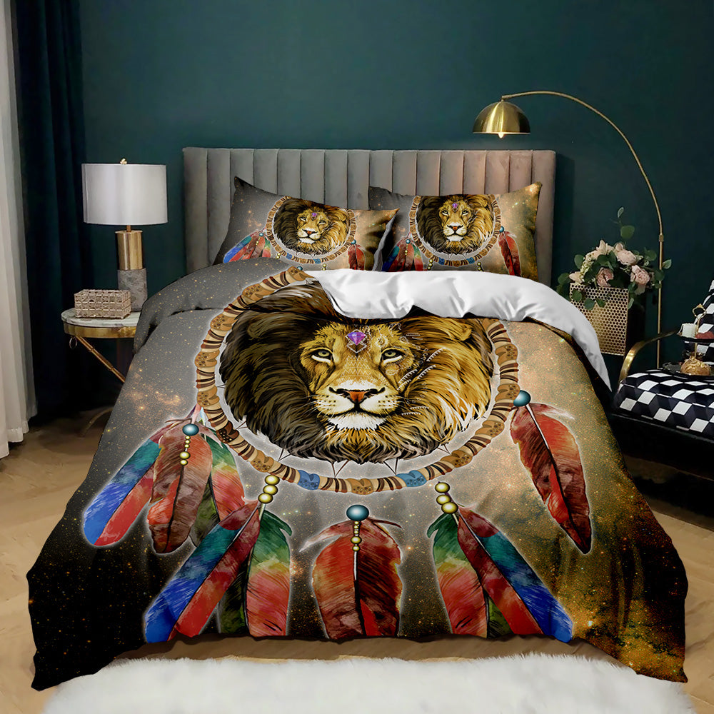 Majestic Lion Dreamcatcher Quilt Cover Set