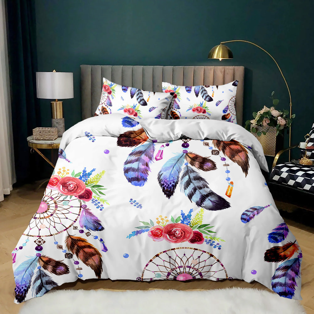 Dreamcatcher Bliss Feather Quilt Cover Set