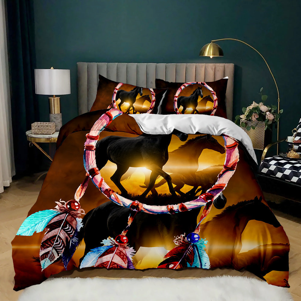 Mystical Sunset Wild Horses Quilt Cover