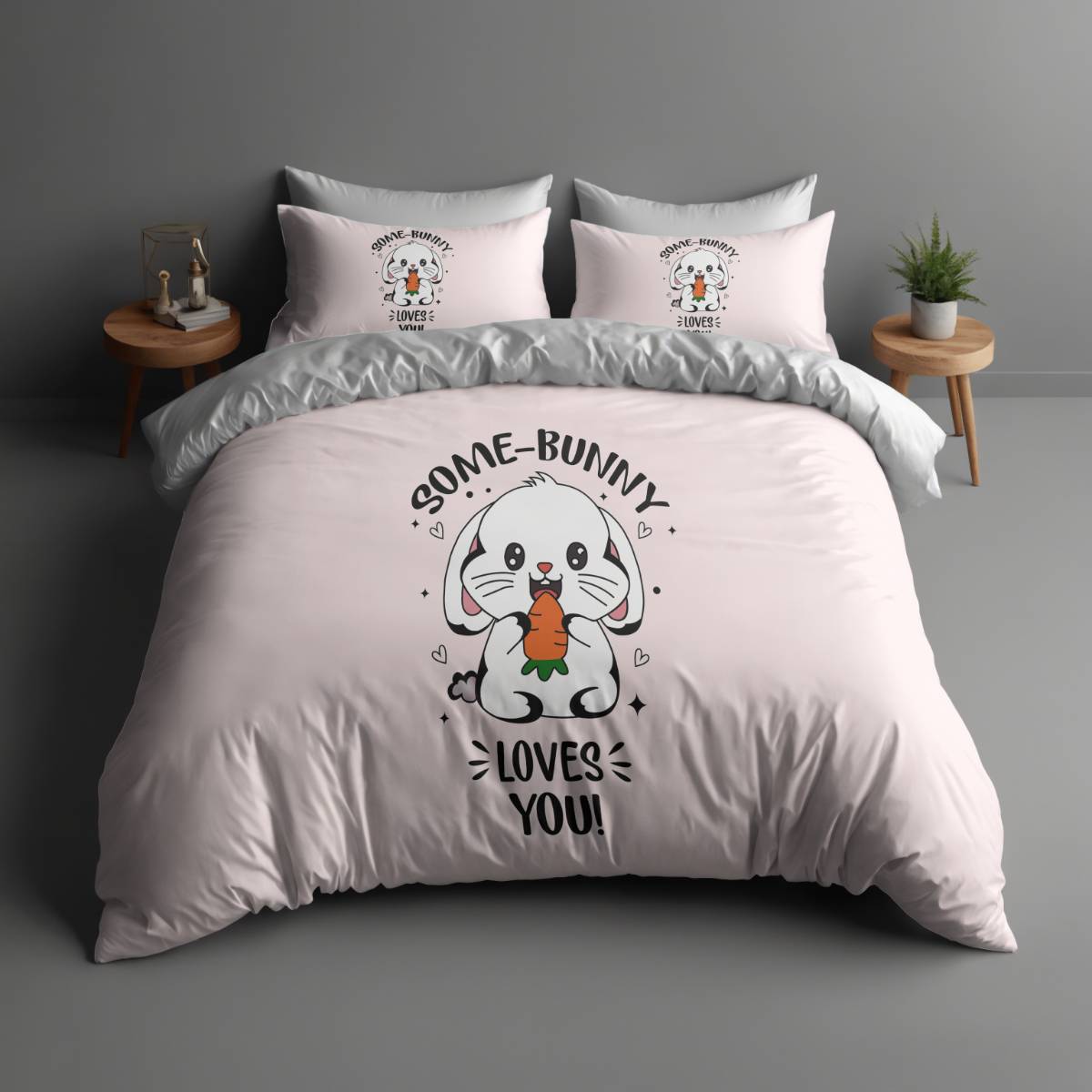 Adorable Bunny Love Quilt Cover Set