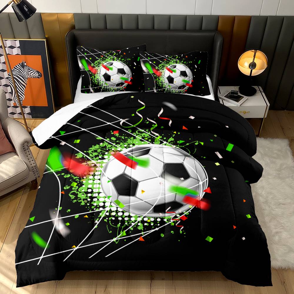 Soccer Star Burst Duvet Cover Set