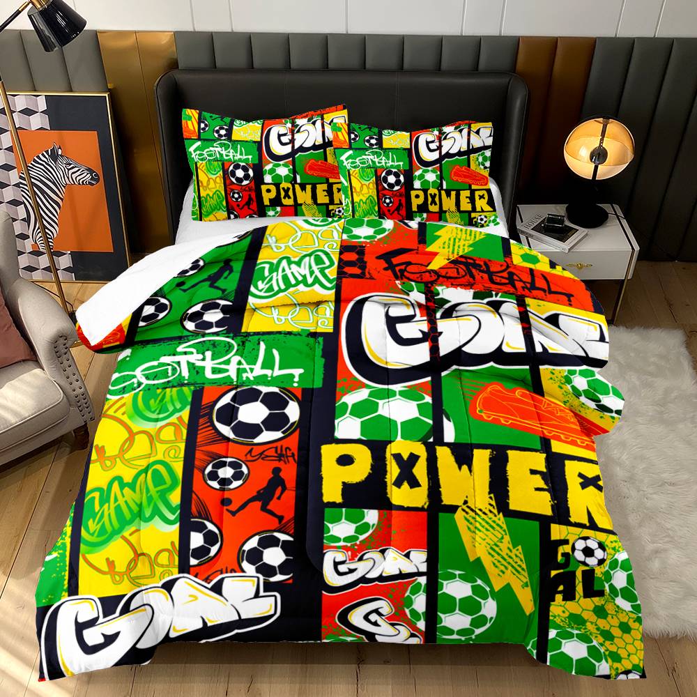 Urban Soccer Graffiti Quilt Cover Set