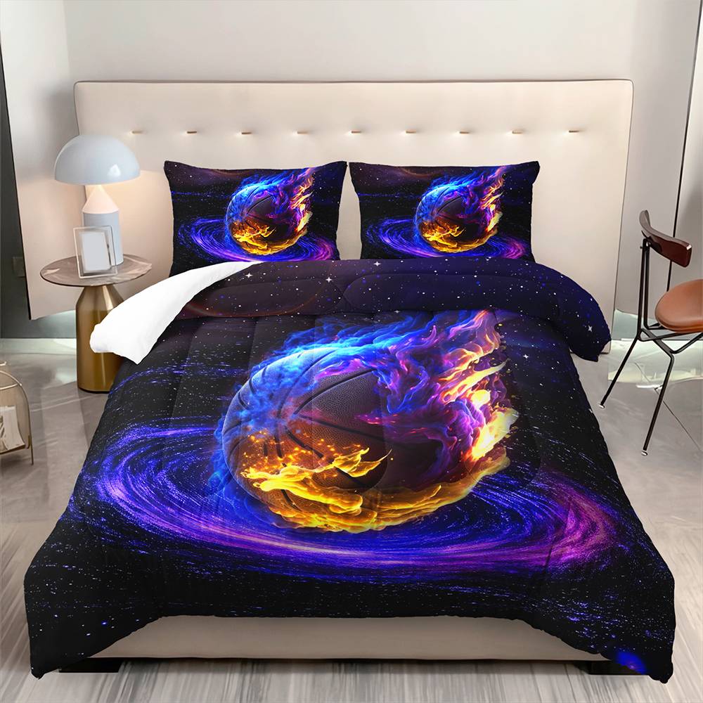 Galaxy Inferno Basketball Quilt Cover Set