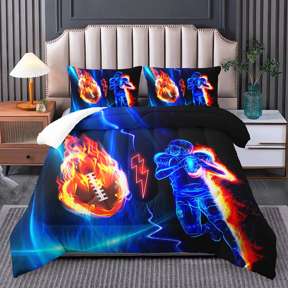Electric Gridiron Blaze Quilt Cover Set