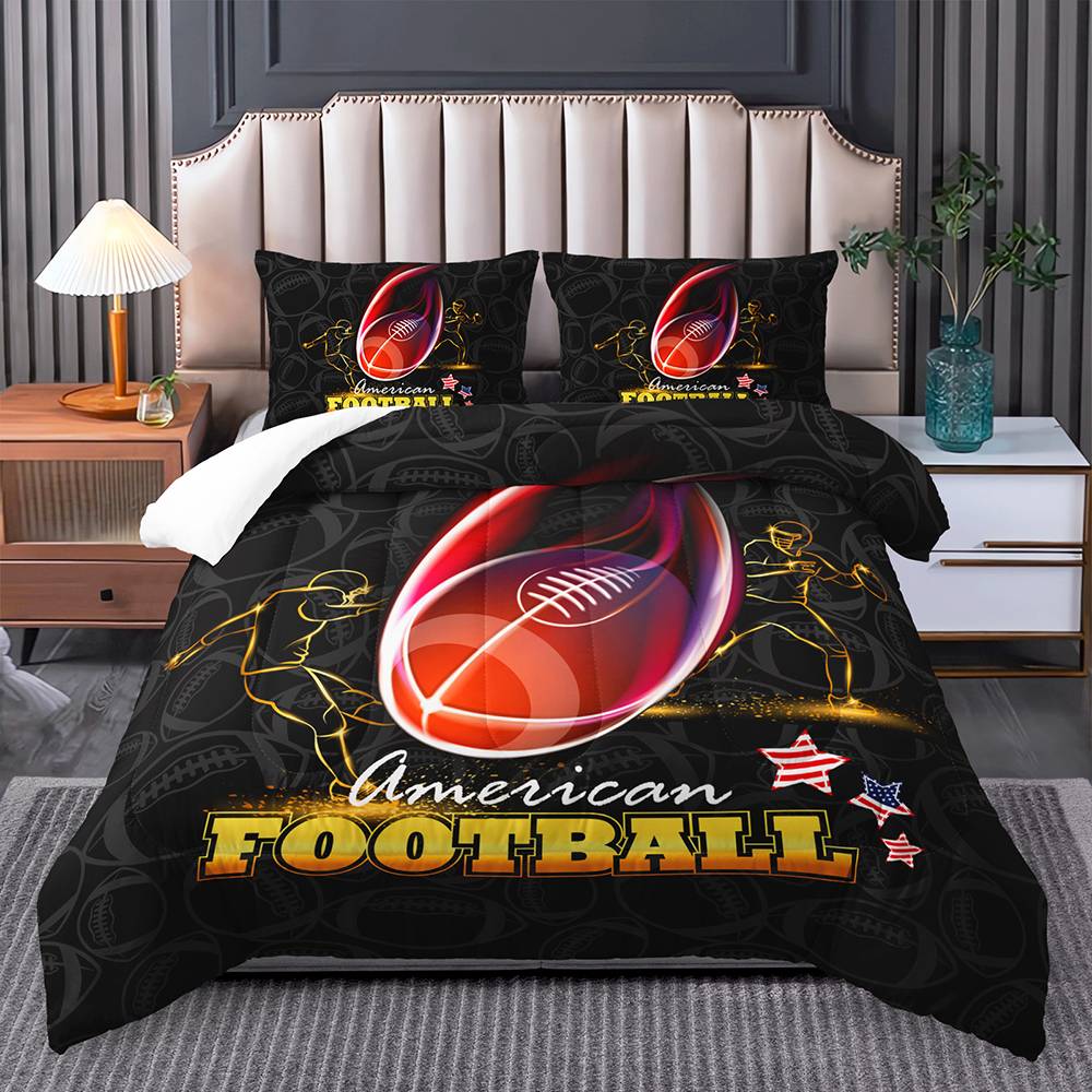 Gridiron Glory Football Quilt Cover Set