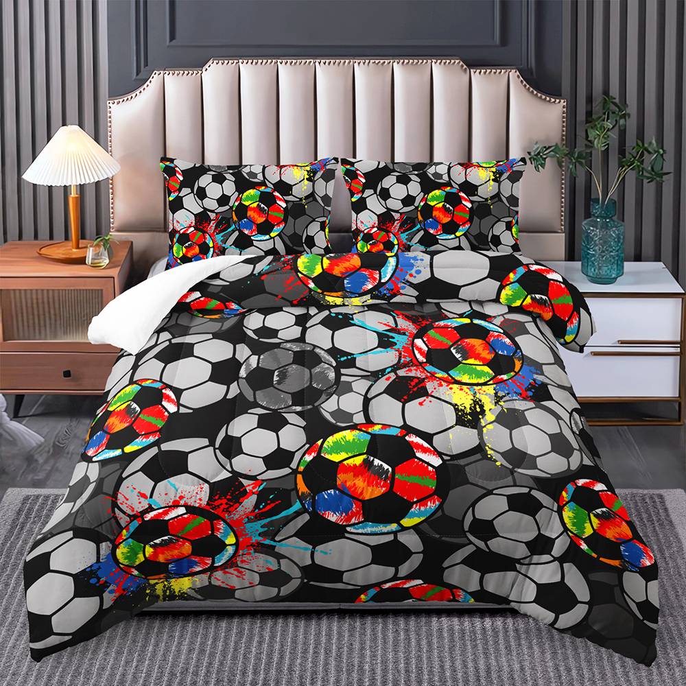Vibrant Soccer Splash Quilt Cover Set