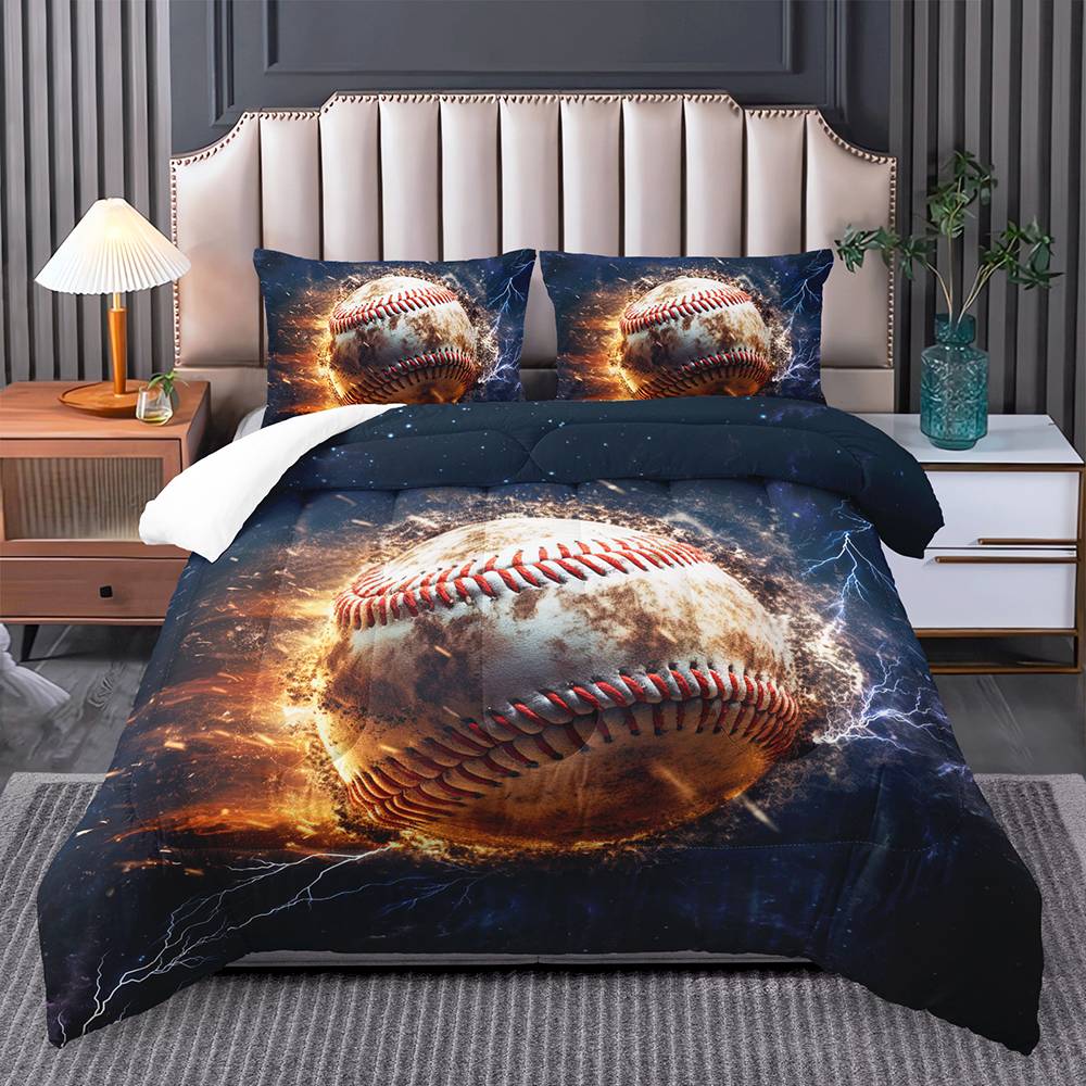 Blazing Baseball Thunder Quilt Cover Set