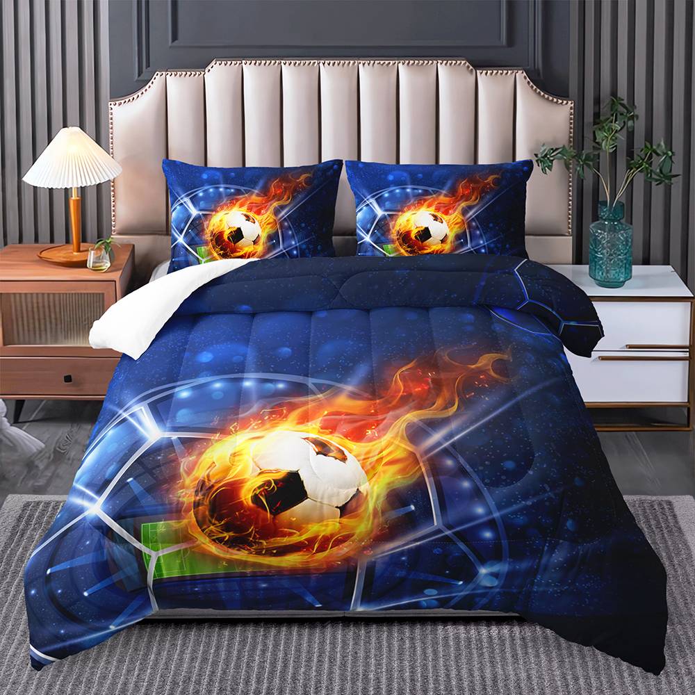Blazing Soccer Inferno Quilt Cover Set