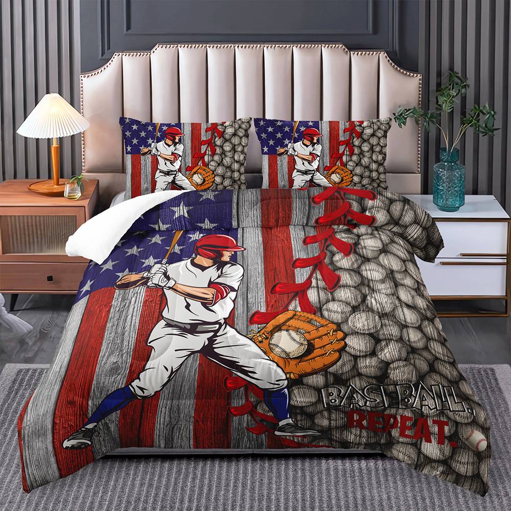 All-American Baseball Champ Quilt Cover Set
