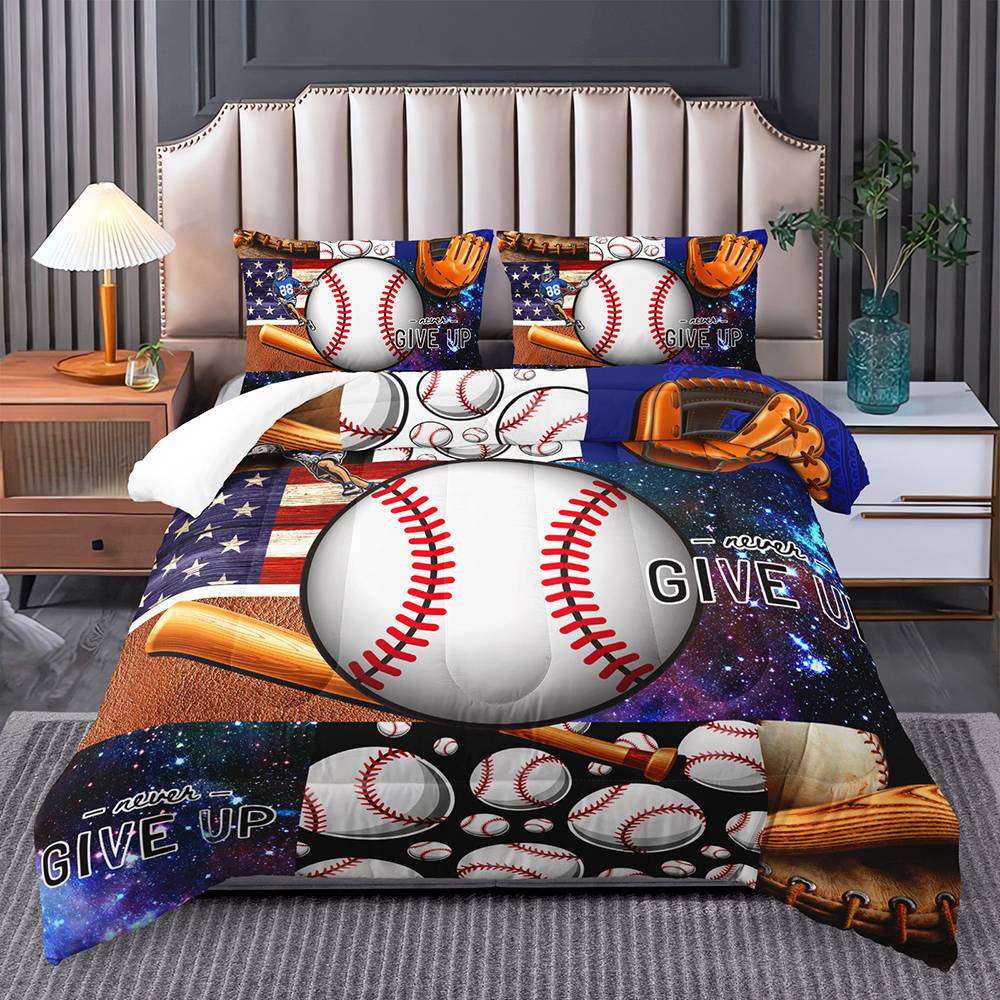 Grand Slam Baseball Galaxy Quilt Cover Set